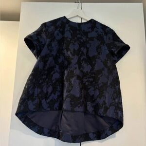 Stylish Blue and Black Patterned Top